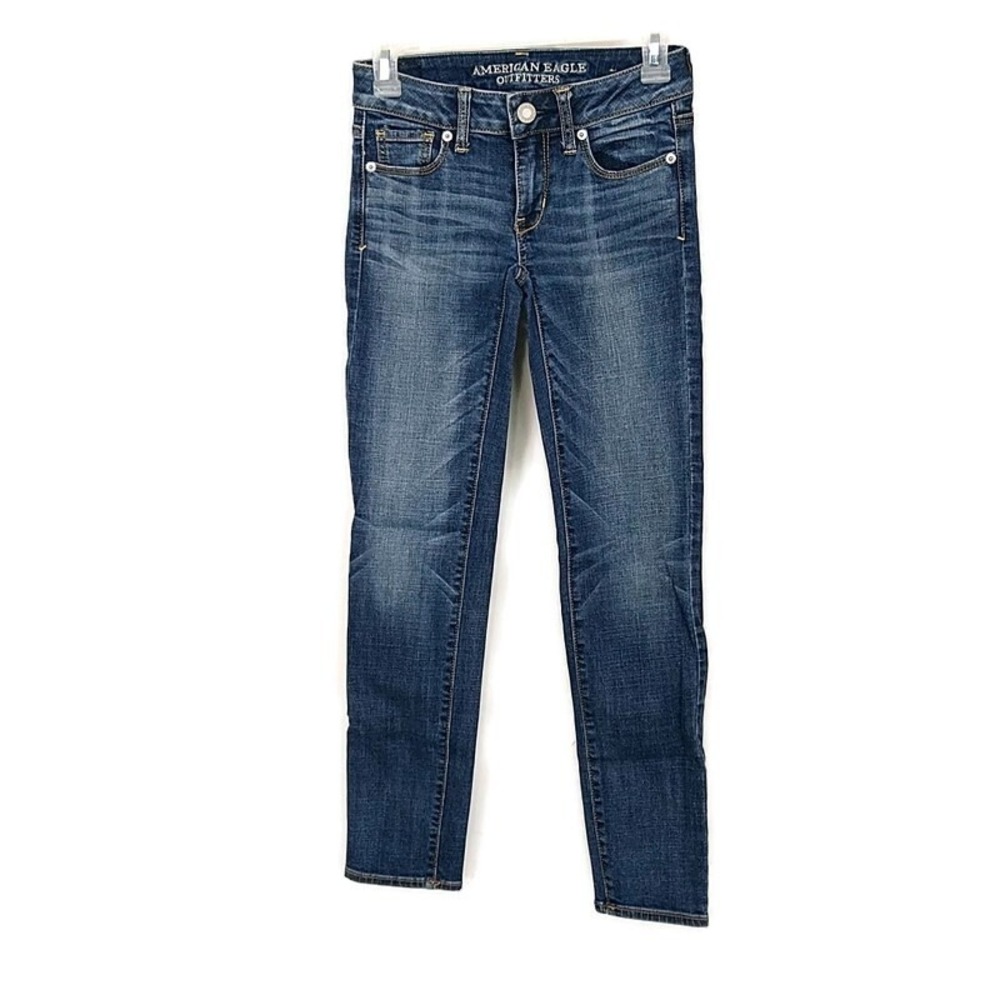 American Eagle Outfitters Skinny Super Stretch Jeans Medium Wash Denim sz 00
